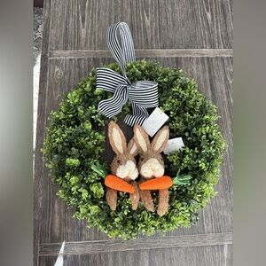 NWT The Farmhouse Rachel Ashwell Easter Bunny Rabbit Carrot Wreath